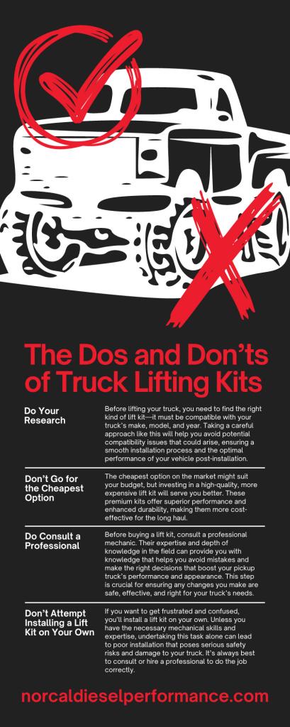 The Dos and Don&rsquo;ts of Truck Lifting Kits