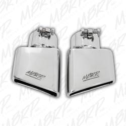 MBRP Exhaust - MBRP Exhaust Tip, 4 1/2" x 2 3/4"  Rectangle, Angled Cut, 3" O.D. Inlet, Passenger Side, 7" Length, T304 Stainless Steel, T5120