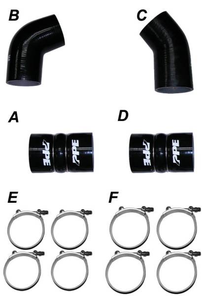 PPE Diesel - LLY 04.5-05 Silicone And Clamp Kit Black PPE Diesel
