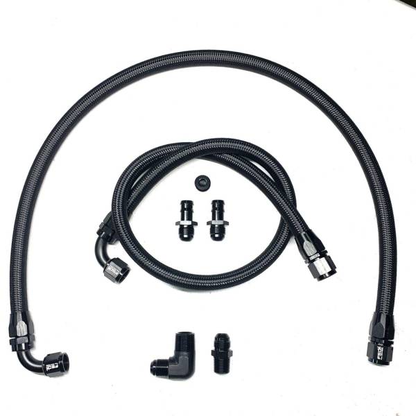 Full Send Diesel - 89-98 Dodge Cummins Heater Hose Kit Black Braided Full Send Diesel