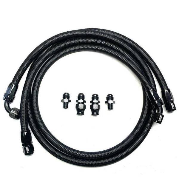 Full Send Diesel - 07.5-09 Dodge Cummins Stock Transmission Line Kit Black Braided Full Send Diesel