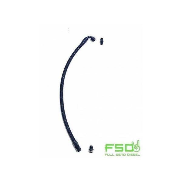 Full Send Diesel - 03+ Dodge Cummins Factory Turbo PositionTurbo Feed Line Kit Black Braided Full Send Diesel
