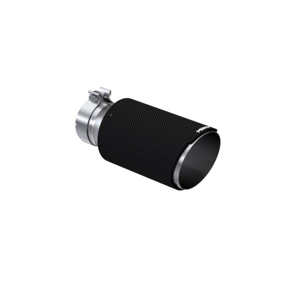 MBRP Exhaust - Universal Carbon Fiber 4-Inch Inlet 6-Inch OD 12-Inch Length Dual Wall Angle Cut MBRP
