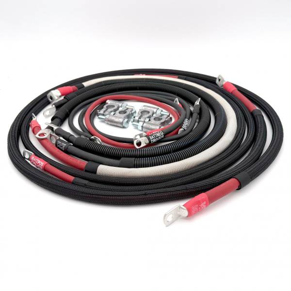 Big7Kits - Dodge Cummins Battery Cable Kit 1/0 Gauge For 2006-2009 Dodge RAM 2500/3500 5.9-6.7 Liter Cummins Diesel 3rd Gen Battery Cable Big7Kits
