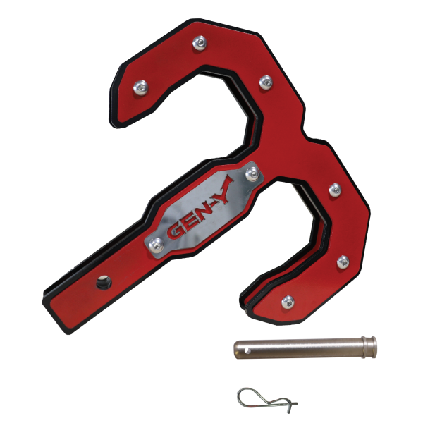 Gen Y Hitch - Hulk 2.5 21K Tow Hook Black/Red 2.5 Inch Shank with GH-099 Pin & GH-011 Twist Clip Gen Y Hitch
