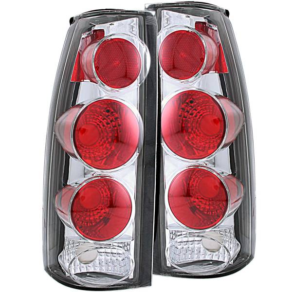 ANZO USA - Tail Light Set Clear Lens Chrome Housing 3D Style Pair Chevy/GMC/Cadillac Trucks/SUVs 1988-2000 ANZO USA