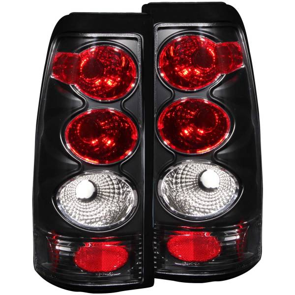 ANZO USA - Tail Light Set Clear Lens Black Housing Pair Does Not Fit 3500 Series Or Stepside Models Chevrolet Silverado 1500/2500 1999-2002, 1500 HD/2500 HD/3500 2001-2002, GMC Sierra 1500 1999-2007, 1500 HD/2500 HD 2001-2007, 2500 1999-2004 ANZO USA