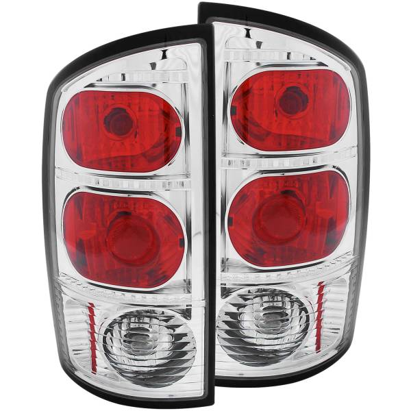 ANZO USA - Tail Light Set Clear Lens Chrome Housing Pair Dodge Ram 1500 2002-2006, 2500/3500 2003-2006 ANZO USA
