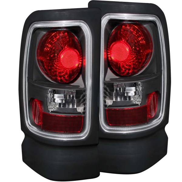 ANZO USA - Tail Light Set Clear Lens Black Housing Pair Dodge Ram 1500 1994-2001, 2500/3500 1994-2002 ANZO USA