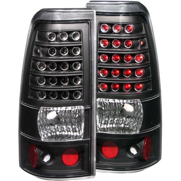 ANZO USA - Tail Light Set LED Clear Lens Black Housing Pair This Housing Has 4 Socket Ports Chevrolet Silverado 1500/1500 HD/2500 HD/3500 2003-2007, 2500 2003-2006 ANZO USA
