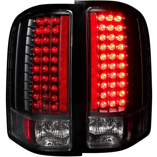 ANZO USA - Tail Light Set LED Clear Lens Black Housing Pair Chevrolet Silverado 1500 2007-2013, 2500 HD/3500 HD 2007-2014, 3500 2007 ANZO USA