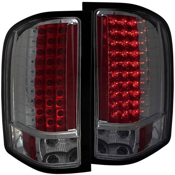 ANZO USA - Tail Light Set LED Smoke Lens Pair Chevrolet Silverado 1500 2007-2013, 2500 HD/3500 HD 2007-2014, 3500 2007 ANZO USA