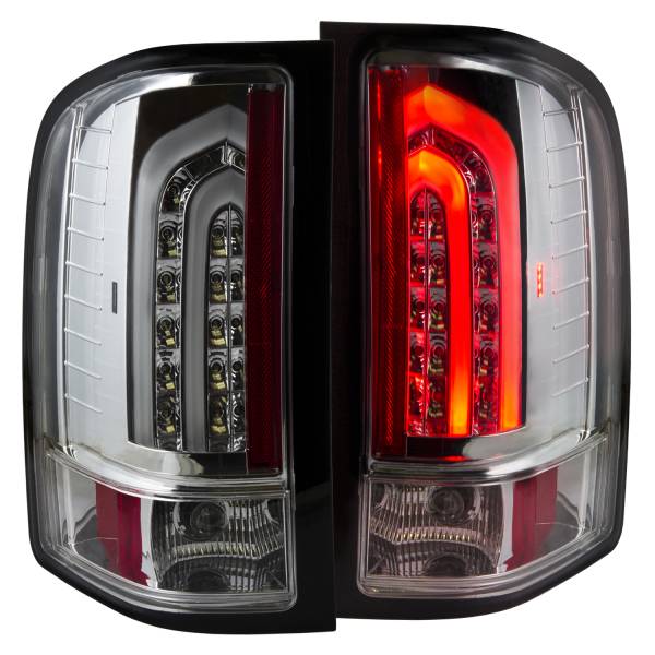 ANZO USA - Tail Light Set Clear Lens Chrome Housing Pair Chevrolet Silverado 1500 2007-2013, 2500 HD/3500 HD 2007-2014, 3500 2007 ANZO USA