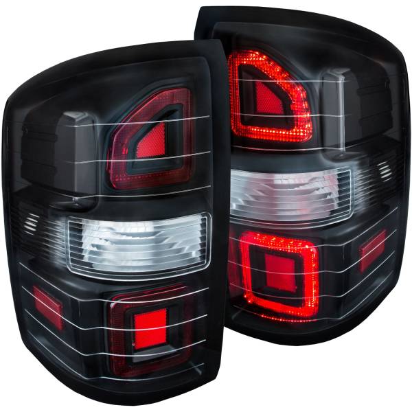 ANZO USA - Tail Light Set LED Clear Lens Black Housing G2 Pair GMC Sierra 1500/2500 HD 2014-2015 ANZO USA