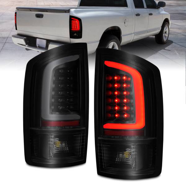 ANZO USA - Tail Light Set LED Black Housing Smoke Lens Pair Dodge Ram 1500 2002-2006, 2500/3500 2003-2006 ANZO USA