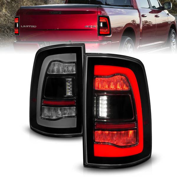 ANZO USA - Tail Light Set LED Sequential LED Turn Signal Black Housing Smoke Lens Pair Dodge Ram 1500/2500/3500 2009-2010, Ram 1500/2500/3500 2011-2018 ANZO USA