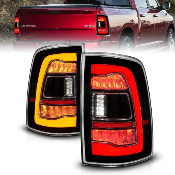 ANZO USA - Tail Light Set LED Sequential LED Amber Switchback Turn Signal Black Housing Clear Lens Pair Dodge Ram 1500/2500/3500 2009-2010, Ram 1500/2500/3500 2011-2018 ANZO USA