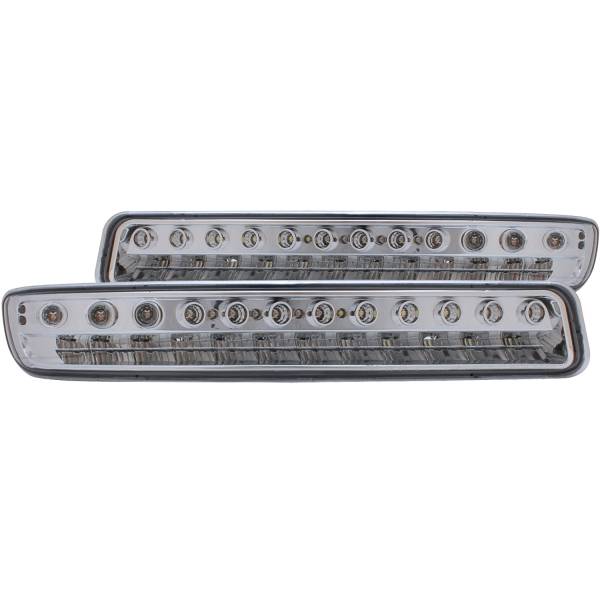 ANZO USA - LED Clear Lens Chrome Housing Pair Does Not Fit Denali Models GMC Sierra 1500 1999-2007, 1500 HD/2500 HD/3500 2001-2007, GMC Sierra 2500 1999-2004, GMC Yukon/XL 1500/XL 2500 2000-2006 ANZO USA