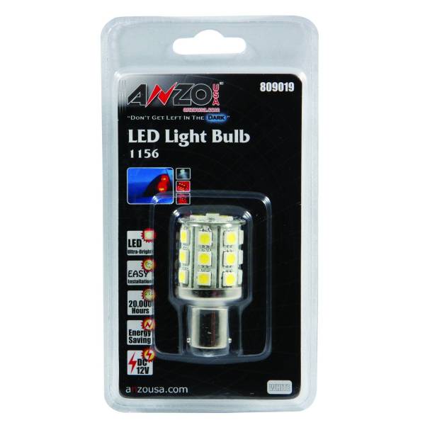 ANZO USA - Tail Light Bulb LED 1156 24 LEDS 2 Inch Tall White ANZO USA