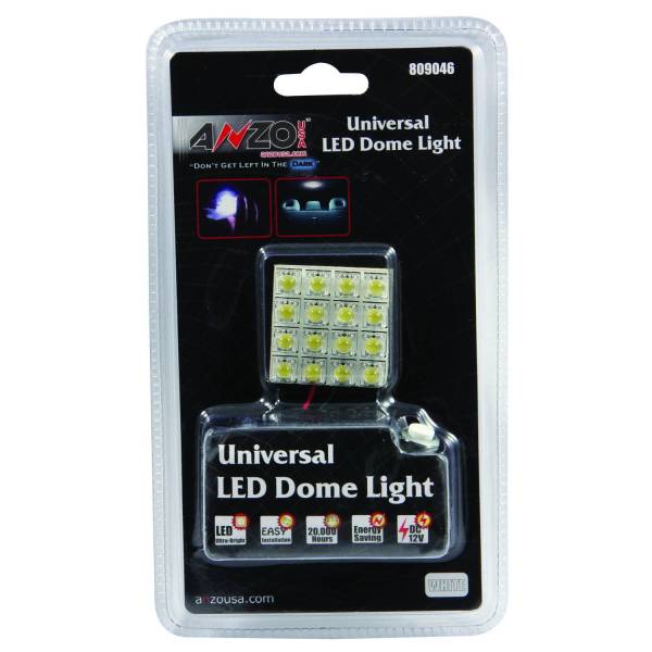 ANZO USA - Dome Light Bulb LED 16 LEDS Universal 1.25 Inch X 1.25 Inch Includes 16 LEDS ANZO USA
