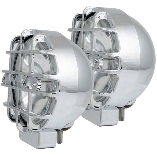 ANZO USA - HID Off Road Light Round 6 In Chrome W/Lens Protector Pair Weather Resistant Housing ANZO USA