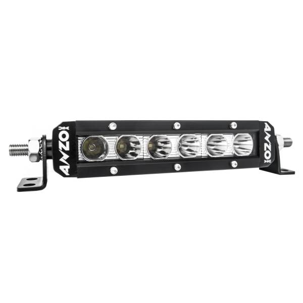 ANZO USA - Rugged Vision Off Road LED Light Bar 6 Inch 5W High Intensity LED Single Row Spot 30W / 2250 Raw Lumen Output ANZO USA