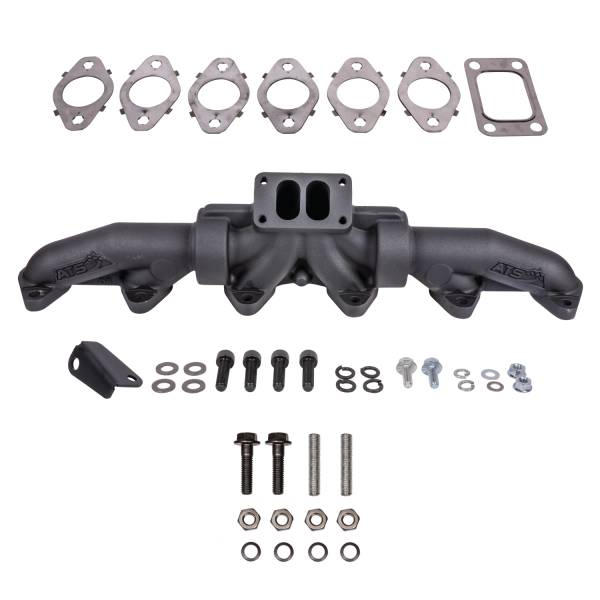 ATS Diesel Performance - ATS Pulse Exh Manfld 1998.5-2002 24V 5.9L Cummins 3-Pc T3 w/ Gaskets Turbo Hardware