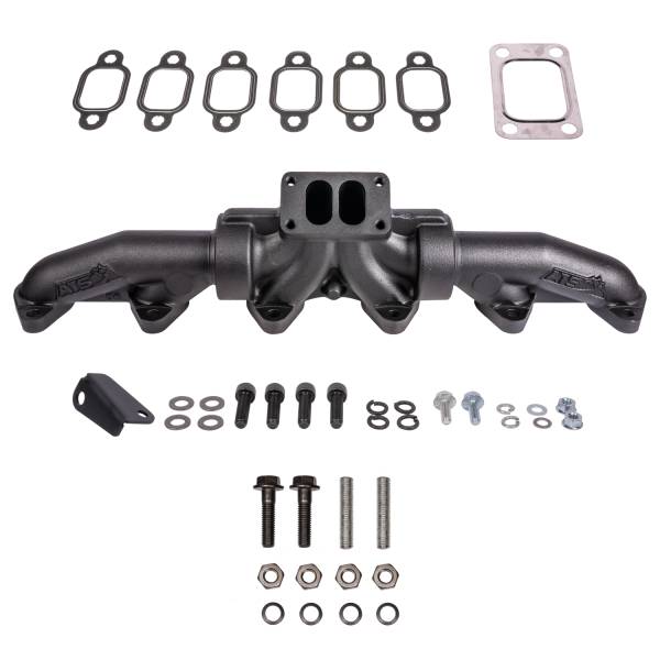 ATS Diesel Performance - ATS Pulse Exh Manfld 1994-Early 1998 5.9L 12V Cummins 3-Pc T3 w/ Gaskets Turbo Hardware
