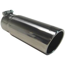 MBRP Exhaust Tip, 3 1/2" O.D. Angled Rolled End, 3" Inlet, 10" length, T304 Stainless Steel, T5115