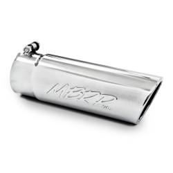 MBRP Exhaust Tip, 4" O.D. Angled Rolled End, 3 1/2" Inlet, 10" Length, T304 Stainless Steel, T5112