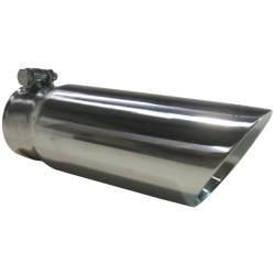 MBRP Exhaust Tip, 3 1/2" O.D. Dual Wall, Angled End, 3" Inlet, 12" length, T304 Stainless Steel, T5114
