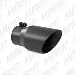 MBRP Exhaust Tip, 4" O.D., Dual Wall Angled, 3" inlet, 8" length, Black,  T5122BLK