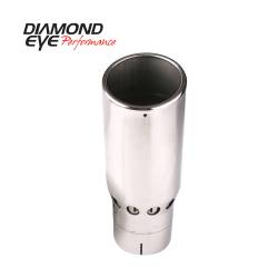 Diamond Eye Performance Exhaust Tip, Vented Rolled Angle, 4" ID x 5" OD  x 16" Long,  304 Polished Stainless Steel,  4516VRA