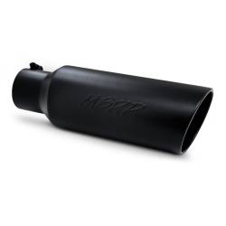 MBRP Exhaust Tip, 6" O.D., Rolled end, 4" inlet 18" in length, Black Coated T5130BLK