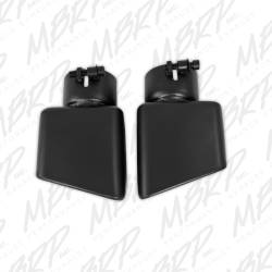 MBRP Exhaust - MBRP Exhaust Tip, 4 3/4" X 3" Rectangle, Angled Cut, 3" O.D. Inlet, Passenger Side, 7" Length, Black,  T5120BLK - Image 1