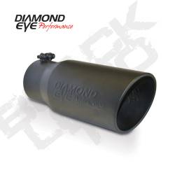 Diamond Eye Performance 4" INLET X 5" OUTLET X 12" LONG, BOLT ON, ROLLED ANGLE, BLACK, EXHAUST TIP, 4512BRA-DEBK
