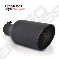 Diamond Eye Performance, 4" ID x 8" OD x 18" Long,  Bolt-On, Rolled Angle, Black, Exhaust Tip, 4818BRA-DEBK