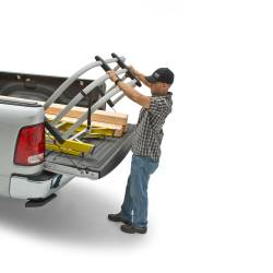 AMP Research - AMP BEDXTENDER HD MAX - 1982-2018 DODGE RAM, 1999-2018 FORD SUPER DUTY, 1999-2010 F150, 2004-2018 NISSAN TITAN, 2016-2018 NISSAN TITAN XD - SILVER - Image 4