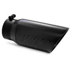 MBRP Exhaust Tip, 5" O.D. Dual Wall Angled  4" inlet  12" length - Black Coated T5053BLK
