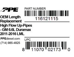 PPE Diesel - Oem Length Up-Pipes 11-16 EGR PPE Diesel - Image 4