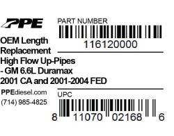 PPE Diesel - Oem Length Up-Pipes Non-EGR GM Fed 01-04 And Ca 2001 PPE Diesel - Image 4