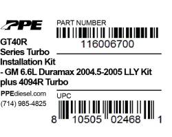 PPE Diesel - Gt40 Series Install Kit W/4094 GM 04.5-05 PPE Diesel - Image 2