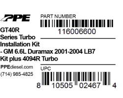 PPE Diesel - Gt40 Series Install Kit W/4094 GM 01-04 PPE Diesel - Image 2
