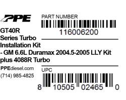 PPE Diesel - Gt40 Series Install Kit W/4088 GM 04.5-05 PPE Diesel - Image 2