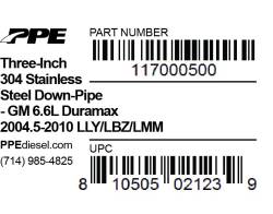 PPE Diesel - 3 Inch 304 Stainless Steel Down Pipe GM 6.6L 04.5-10 PPE Diesel - Image 5