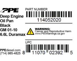 PPE Diesel - Deep Engine Oil Pan Black 01-10 17 Hole PPE Diesel - Image 3