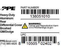 PPE Diesel - Heavy Duty Aluminum Rear Differential Cover GM/Dodge 2500HD/3500HD Brushed PPE Diesel - Image 6