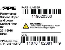 PPE Diesel - Coolant Hose Kit 11-16 Black PPE Diesel - Image 2