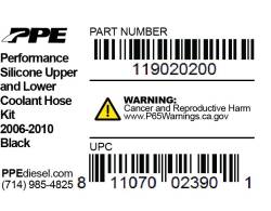 PPE Diesel - Coolant Hose Kit 06-10 LBZ / LMM Black PPE Diesel - Image 2