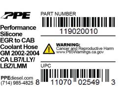 PPE Diesel - EGR To Cab Coolant Hose 01-10 PPE Diesel - Image 2